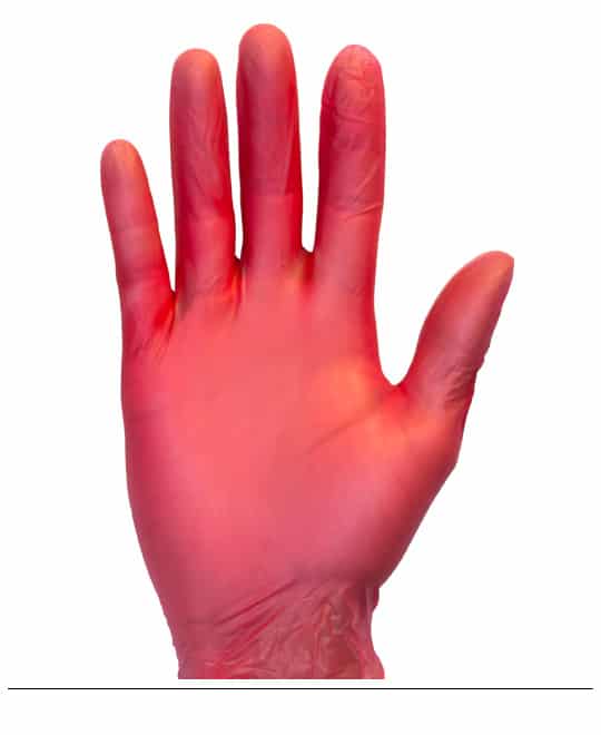 GVP9-(SIZE)-1-RD Supply Source Safety Zone Disposable Red  Powder-Free Vinyl Gloves